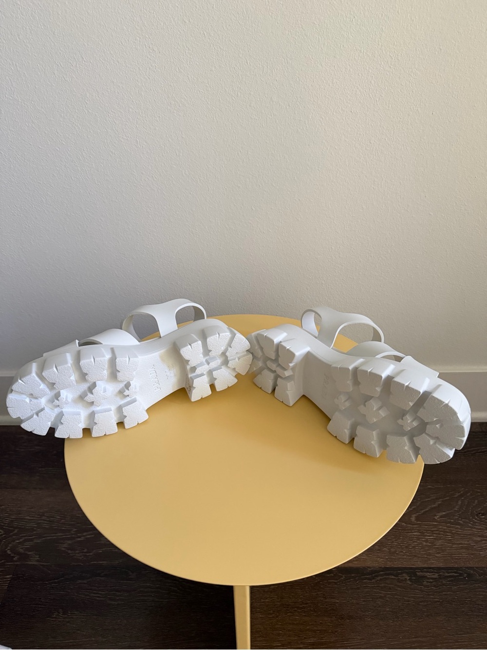 PRADA MONOLITH WHITE RUBBER PLATFORM SANDALS - Picture 9 of 10